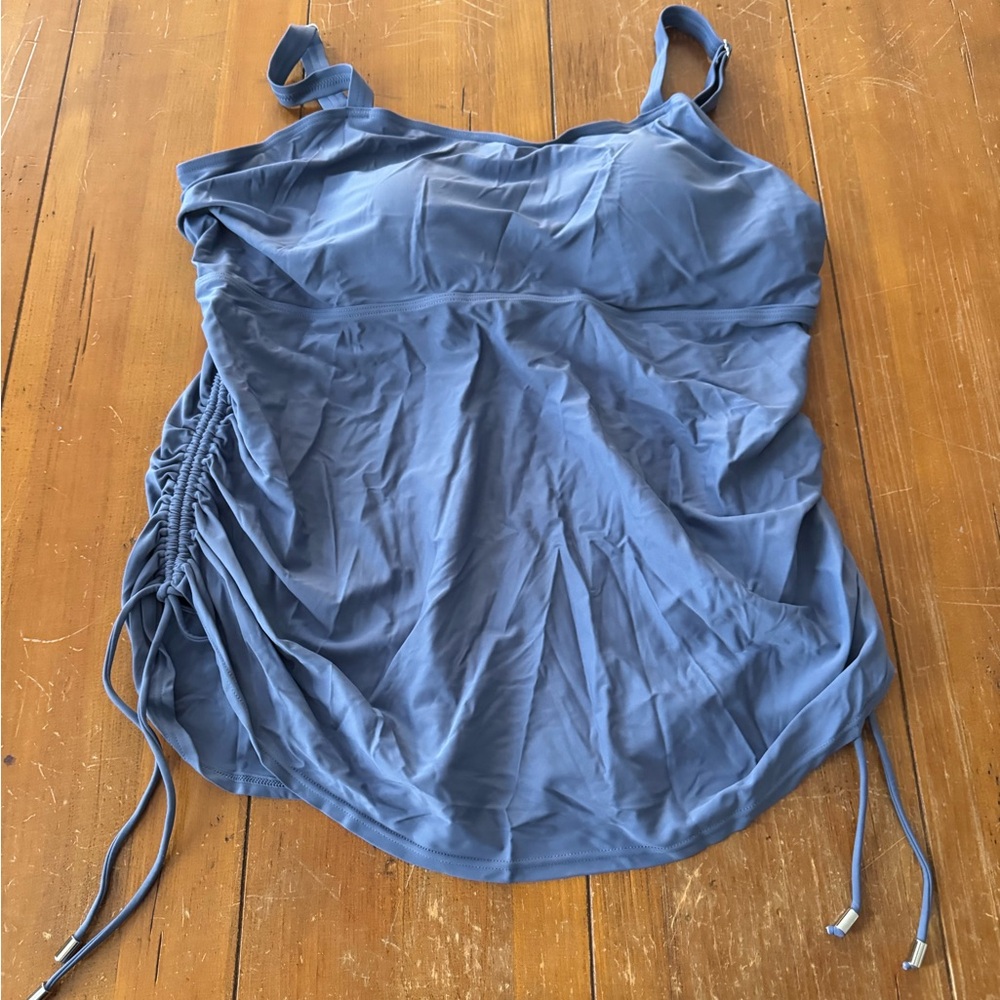 BloomChic Blue Gathered Bikini Top